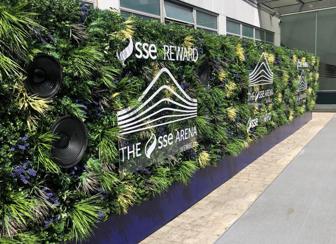 sse arena wembley artificial green wall